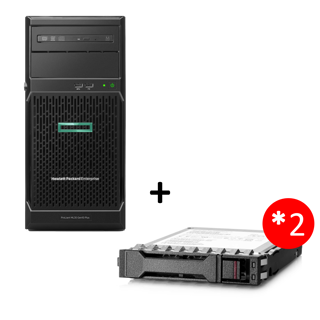 HPE ML30G10+ 8SFF E-2314 16G VROC-SATA-SW-RAID 1Gb 2p-1GbE 500W 3-1-1 + 2x 2TB SATA