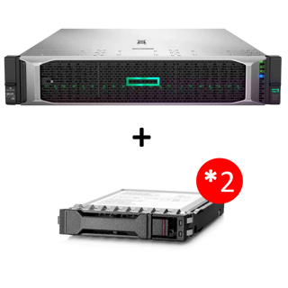 HPE DL380G10 8SFF-BC 4208 32G MR416i-p-4G 4x1GbE 800w CMA 3-3-3 + 2x 1.2TB SAS 10k