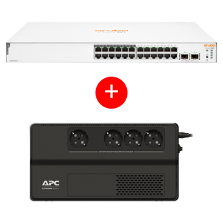 Aruba IOn 1830 24G 2SFP 195W+APC Back-UPS BV 500VA