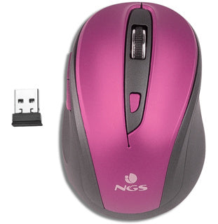 NGS WIRELESS OPTICAL MOUSE WITH SILENT BUTTONS. PURPLE COLOR 12M