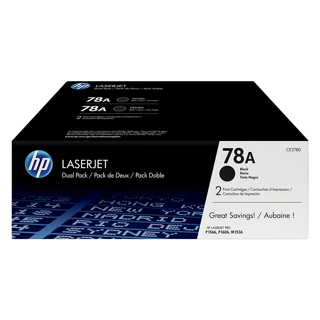 HP 78A 2-pack Black Original LaserJet Toner CartrHP LJ P1566/P1606 Black Crtg