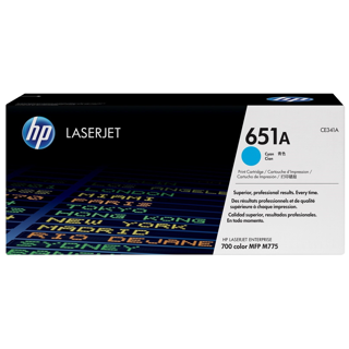 HP 651A Cyan Original LaserJet Toner CartridgeHP CLJ 700 Color MFP 775 Cyan Crtg