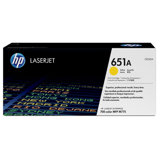 HP 651A Yellow Original LaserJet Toner CartridgeHP CLJ 700 Color MFP 775 Yellow Crtg