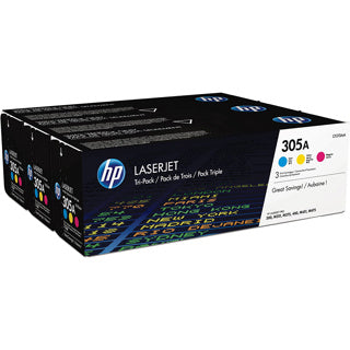 HP 305A 3-pack Cyan/Magenta/Yellow Original LaserJHP CLJ M451/M475 pack C/M/Y Crtg