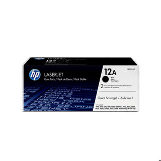 HP 12A 2-pack Black Original LaserJet Toner CartrHP LJ 1000/3000 Black Crtg