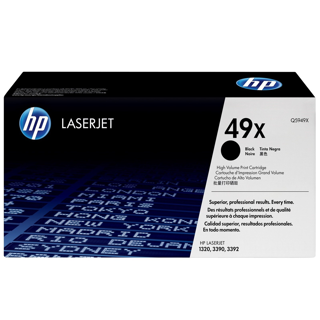 HP 49X High Yield Black Original LaserJet Toner CaHP LJ 1320/3390/3392 Black Crtg