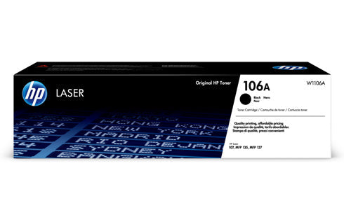 HP 106A Black Original Laser Toner Cartridge 1000Pages pour HP 107/135/137 séries