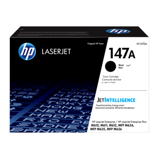 HP 147A Black LaserJet Toner Cartridge 10 500 Pages pour M610, M611, M612, MFP M635, MFP M636