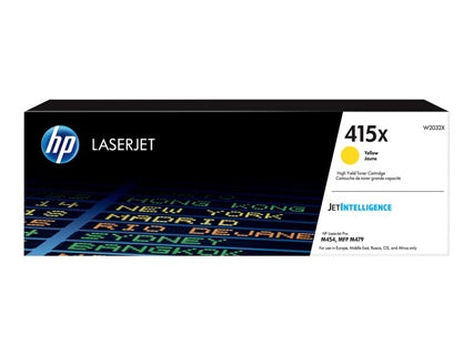 HP 415X High Yield Yellow Original LaserJet Toner Cartridge pour la Série M454 & M479 MFP 6000 Pages