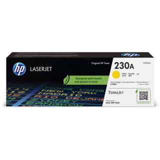 HP 230A Yellow LaserJet Toner Cartridge 1800 Pages pour Laser Pro SFP 4203 & MFP 4303 Séries 3 Mois